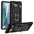 Pikkukuva 2 / 7: Google Pixel 7 Pro iskunkestävä TPU+PC Kickstand -puhelinkotelo autoteline metallilevy - musta Black