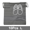 Miniatyrbillede 1 af 10: 10 stk Sko opbevaringstaske Garderobe Sko Lomme - L/32*44cm Grey