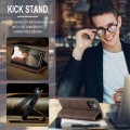 Miniatyrbilde 10 av 11: CASEME Retro Lommebok Etui for iPhone 14 Pro - Mørk Brun Brown