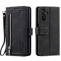 Miniatyrbillede 3 af 10: Til Samsung Galaxy A16 5G / A16 4G Etui med Lynlåslomme og 9 Kortlommer Black