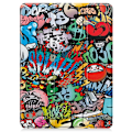 Miniatyrbillede 2 af 5: Til iPad Pro 11 (2024) Etui Tre-fold Stativ Tablet Cover med Pen Holder - Graffiti Multicolor
