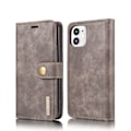 Pikkukuva 2 / 9: DG.MING iPhone 12 Mini Split Läder Plånboksfodral - Grå Grey