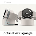 Miniatyrbillede 6 af 10: Watch Charger Stand Compatible with Samsung Round Smart Watch Charger Stand Desktop Holder Beige