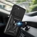 Miniatyrbillede 9 af 9: Samsung Galaxy S23 Stødsikker TPU+PC Kickstand Telefontaske Bilmontering Metalplade - Sort Black