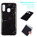 Miniatyrbillede 3 af 5: Marble Pattern IMD TPU Soft Back Case for Samsung Galaxy A40 - Style A Black