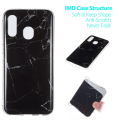 Pikkukuva 3 / 5: Marble Pattern IMD TPU Soft Back Case for Samsung Galaxy A40 - Style A Black