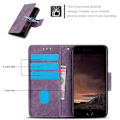 Miniatyrbilde 3 av 8: For iPhone 16e Etui Sommerfugl Blomst Ripebestandig Telefondeksel Purple