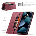 Pikkukuva 9 / 9: AUTSPACE A01 Retro Wallet Case for iPhone 13 Pro - Red Red