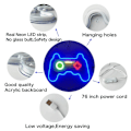 Miniatyrbillede 7 af 7: 41x28cm Gamepad Design Gaming Neonlys Spillerum Vægdekoration LED Lampe White