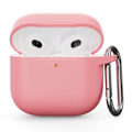 Miniatyrbild 1 av 2: För AirPods 4 Silikonfodral Integrerat Bluetooth-hörlursskydd med krok - Rosa Rosa