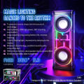 Pikkukuva 2 / 9: Bluetooth-kaksoissarvikaiutin RGB-kevyt subwoofer-musiikkisoitin Silver
