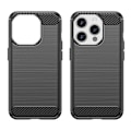 Miniatyrbild 2 av 8: För iPhone 15 Pro Max Karbon fiber texture Skal Baksida - Svart Svart