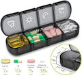 Pikkukuva 5 / 11: Weekly Pill Organizer 7-Day Portable 28 Grids Daily Pill Box Black