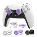 Miniatyrbilde 2 av 3: 2 stk Tommelgrep Fingergrep for Sony PlayStation 5 / 4 8BitDo Joystick Silikon - Hvit White