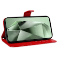 Miniatyrbillede 7 af 9: Til Samsung Galaxy S24 FE Etui Stand Tegnebog Etui Sommerfuglemønster Red