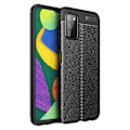 Pikkukuva 1 / 5: Samsung Galaxy A03s TPU Case Shell Litchi Texture - Svart Black