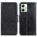 Miniatyrbillede 1 af 7: Nappa Texture Split Wallet Stativbetræk til Motorola Moto G54 - Sort Black