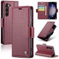 Miniatyrbillede 1 af 7: CASEME Retro Pung Taske til Samsung Galaxy S24 Red