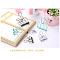 Pikkukuva 3 / 11: 3 Pcs Hollow Metal Binder Clips Home Office Paper Holder Large - Mixed Colours Gold