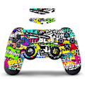 Pikkukuva 2 / 2: Sony PS4 / PS4 Slim Game Controller Irrotettava tarra - Graffiti Multicolor