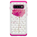 Miniatyrbild 1 av 5: Samsung Galaxy S10+ TPU-Skal Armor Extra Tåligt - Pink Flower Svart