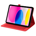 Miniatyrbillede 3 af 5: For iPad 10.9 (2022) Tablet Case Cover Cloth Texture - Pink Red