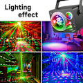 Miniatyrbillede 10 af 10: Roterende Magic Ball Laser Light RGB LED Strobe Lydaktiveret projektorlampe Black