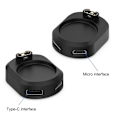 Miniatyrbillede 2 af 11: Garmin Fenix 7/7S/7X Type C/Micro USB-opladningsholder Black