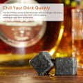 Miniatyrbild 7 av 8: 9 ST Whiskystenar Set Trälåda Chilling Rocks Återanvändbara isbitar grå