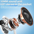 Miniatyrbilde 3 av 10: Enkelt øre krok hodetelefon Bluetooth 5.4 Stereo hodetelefon - Hvit White