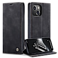 Miniatyrbillede 6 af 11: CASEME Retro tegnebog taske til iPhone 14 - sort Black