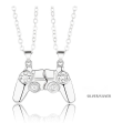 Miniatyrbild 1 av 4: Magnetisk Game Controller Handkontroll Halsband Par Present - Silvrig Silver