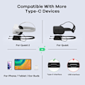 Miniatyrbilde 11 av 11: AMVR for Pico 4 Meta Oculus Quest 2 Quest Pro Quest 3 8000mAh Powerbank Black