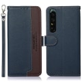 Miniatyrbild 1 av 6: KHAZNEH Sony Xperia 1 V Plånboksfodral Blå/Brun Blå