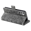 Miniatyrbillede 6 af 7: Til Samsung Galaxy A26 / A16 tegnebogscover Cover Shell Mandala Blomstermønster Grey