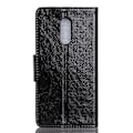 Pikkukuva 3 / 5: Kuvioitu halkaistu nahkainen matkapuhelimen kotelo Nokia 6.1 Plus - Musta Black