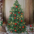 Miniatyrbillede 4 af 5: Badeværelsesbruseforhæng Shower Curtain Christmas  - Juletræ White