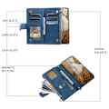 Miniatyrbillede 4 af 9: Til Xiaomi Redmi 14C Zipper Wallet Case Rhombus Telefoncover Blue
