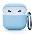 Miniatyrbilde 2 av 2: Silikonetui for AirPods 4 med integrert Bluetooth-hodetelefondeksel og krok - Lyseblå Blue