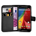 Miniatyrbillede 1 af 3: Motorola Moto G2 XT1063 Plånboksfodral SVART Black