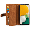 Miniatyrbillede 8 af 10: Til Samsung Galaxy A16 5G / A16 4G Etui med Lynlåslomme og 9 Kortlommer – Brun Brown