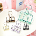 Pikkukuva 8 / 11: 3 Pcs Hollow Metal Binder Clips Home Office Paper Holder Small - Mixed Colours Gold