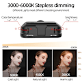 Miniatyrbillede 2 af 8: LED-lys 3000-6000K Dæmpbar lyslampe Live-udsendelse fotografibelysning Black