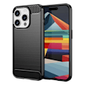 Miniatyrbild 1 av 8: För iPhone 15 Pro Max Karbon fiber texture Skal Baksida - Svart Svart