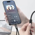 Miniatyrbilde 2 av 6: USB-C mann til 3,5 mm+USB-C kvinnelig hodetelefonadapter AUX-splitter Black
