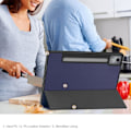 Pikkukuva 7 / 10: Lenovo Idea Tab Pro Case Tri-Fold jalustan suojus kynätelineellä - Tummansininen Blue
