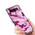 Pikkukuva 4 / 5: NXE Camouflage Pattern TPU Mobile Phone Case Samsung Galaxy S10 Plus - Rose Pink