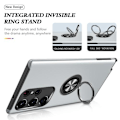 Pikkukuva 7 / 7: Samsung Galaxy S23 Ultra Finger Ring Kickstand Hybrid Case - Silver Silver