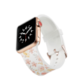 Pikkukuva 1 / 7: Silikoninen kellohihna Apple Watch 4 44mm, Series 3/2/1 42mm - Kukat Multicolor