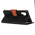 Pikkukuva 3 / 11: Kuvioitu jaettu nahkainen lompakkokotelo Samsung Galaxy A32 5G Black